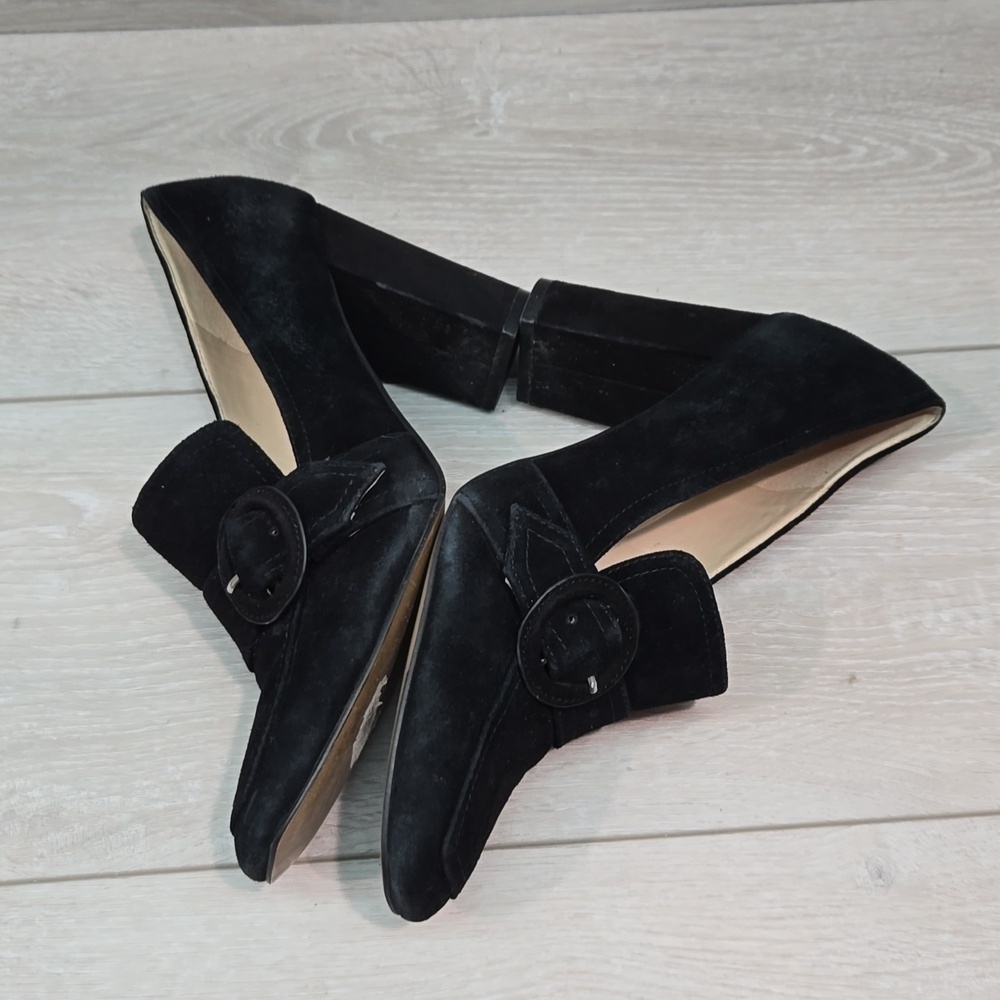 Marc Fisher Women Garlan Leather Square Toe Heels Sandals shoes sz 8.5M - Picture 9 of 12